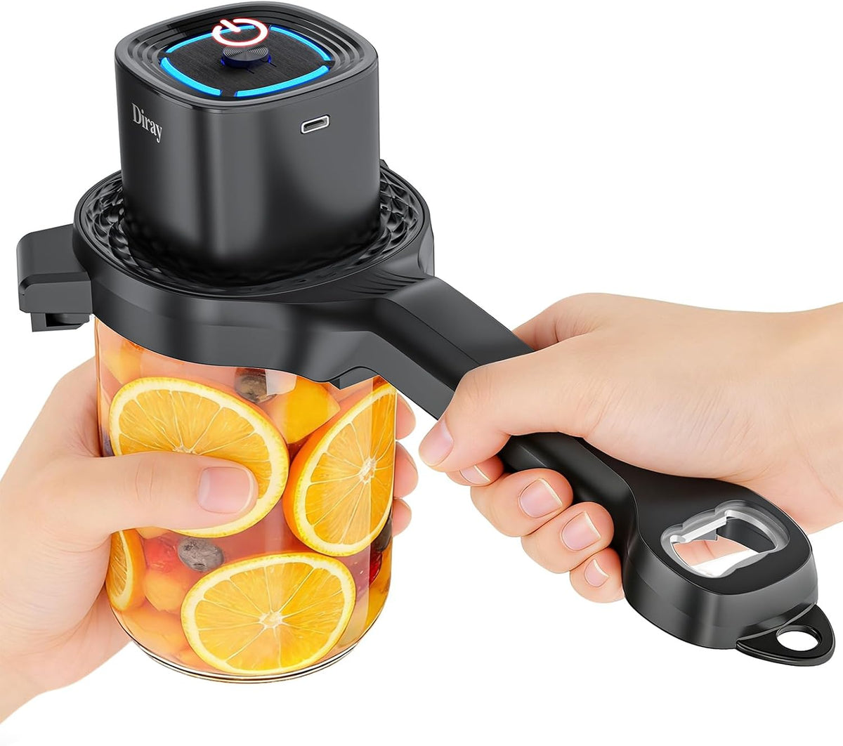 Abridor de Frascos Electrico con Tecnologia Power-Clamp | Abridor 2 en 1 Automatico y Manual para Frascos y Botellas, Ideal para Artritis y Adultos Mayores