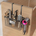 Voldra Organizador de Secadora de Pelo con Montaje Adhesivo – Altura Ajustable, para Puerta de Gabinete o Pared, Plancha, Rizador y Cepillo (1, Negro)