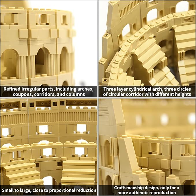 CAXIMSY – Set de Bloques de Construcción Coliseo Romano | 1756 Piezas | Modelo Arquitectónico | Colección Landmarks | Para Adultos y Niños