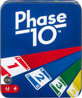 Mattel Games Juego de cartas Phase 10 con baraja accesible para daltónicos en lata de almacenamiento y viaje para niños, adultos y familias (exclusivo de Amazon)