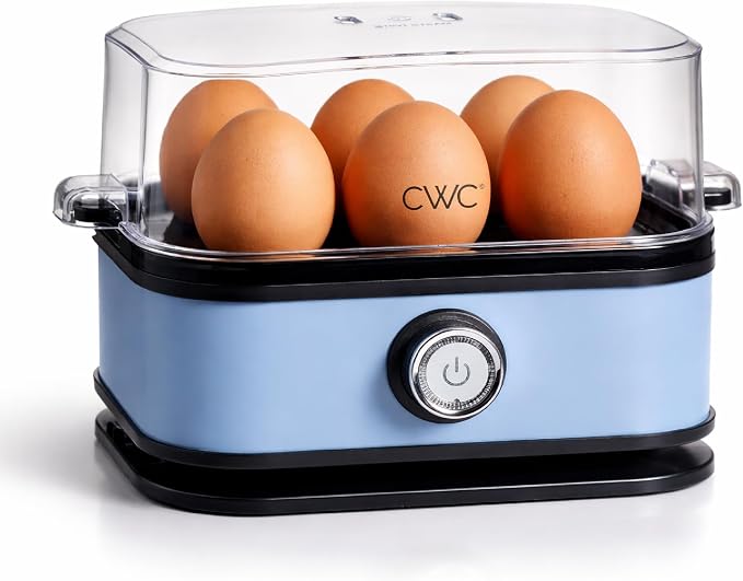 COOK WITH COLOR Olla de huevos con capacidad para 6 huevos – Para huevos blandos, medianos o duros, tiempo de cocción rápida, apagado automático y protección contra secado