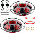Juego de 2 accesorios de repuesto para la base del comedero de colibríes: incluye 2 bases inferiores, ganchos para foso, anillos de sellado, cepillos y cuerdas para colgar (2, negro).