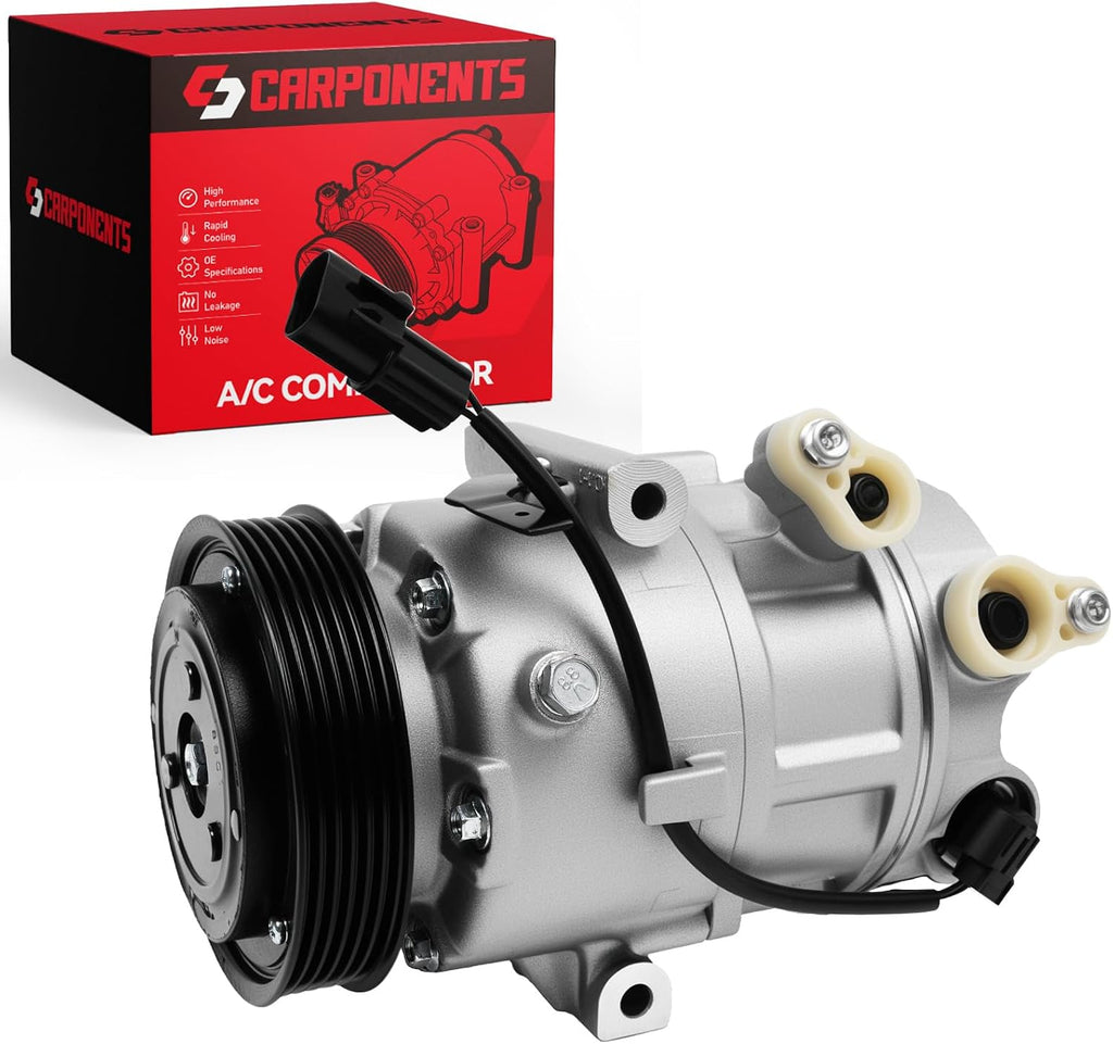 Compresor de Aire Acondicionado Carponents con Embrague – Para Elantra 2014-2017, Forte 2014-2016, Soul 2014-2019 | Reemplaza 198383, 97701A5800, 197383
