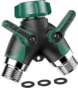 Divisor de Manguera de Jardín 2 Vías | Conector en Y con Llave de Cierre Individual
