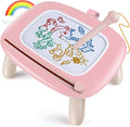 COLOR ROSADO-Pizarra magnética Kikidex, juguetes para niñas pequeñas de 1 a 3 años, bloc de dibujo para garabatear, juguetes educativos y de aprendizaje para bebés y niños de 1, 2 y 3 años, regalo de cumpleaños (rosa suave) #4118