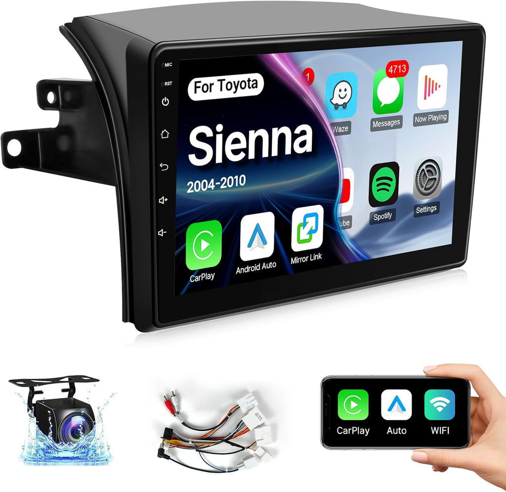 Leadfan 9" Android Radio Stereo for Toyota Sienna 2004-2010 - Wireless CarPlay & Android Auto - GPS, WiFi, Bluetooth 5.1, Voice Control - JBL Compatible