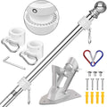 Mástil de Bandera ZMTECH 1.8 m Acero Inoxidable Plata – Kit Antienredos para Exterior, Uso Residencial y Comercial (Sin Bandera)