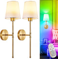 Depuley Aplique de pared a pilas: juego de 2 luces de pared inalámbricas con control remoto para dormitorio