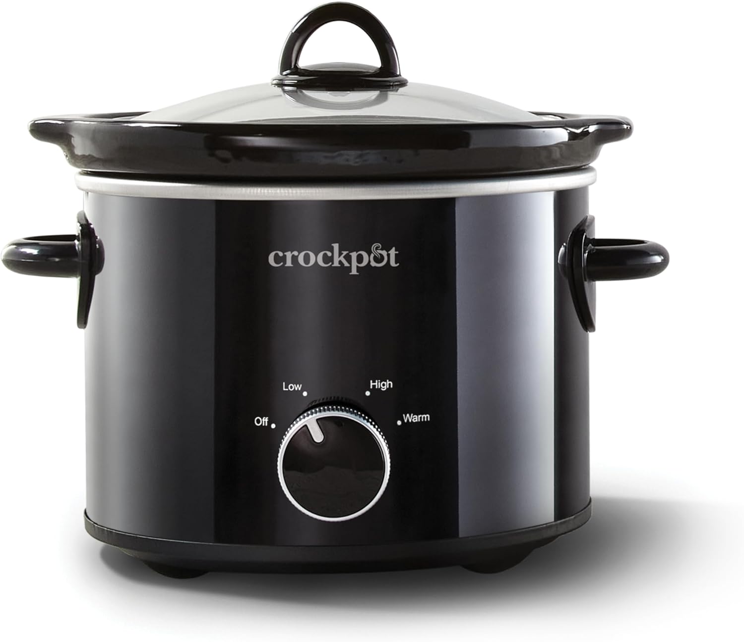 Olla de cocción lenta manual Crock-Pot de 2 cuartos, para 2 o más personas, ideal para comidas ligeras, salsas y guarniciones; recipiente de cerámica extraíble apto para horno y lavavajillas, color negro 