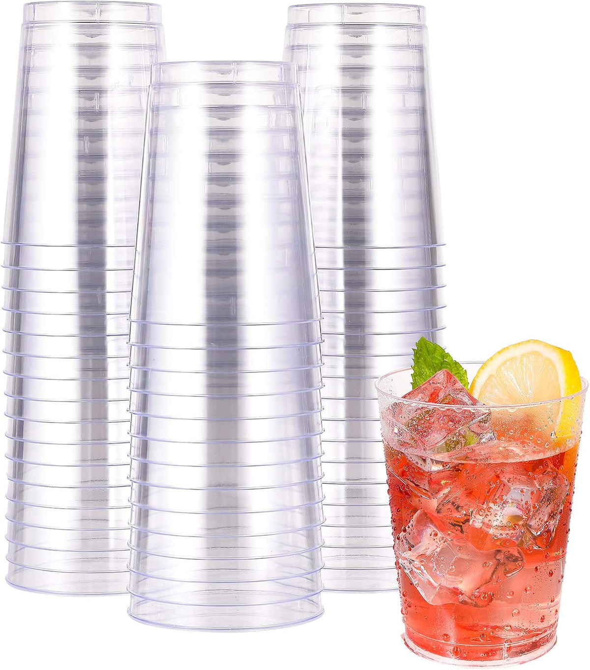 Vasos Desechables Transparentes JOLLY CHEF 296 ml, Paquete de 50, Resistentes para Fiestas