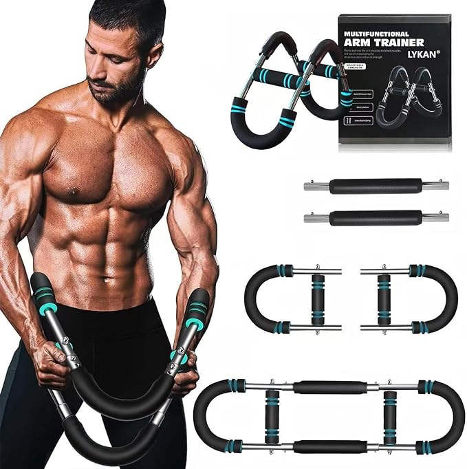 LYKAN Entrenador de brazo Twister, equipo de entrenamiento de pecho ajustable de 40 a 100 libras, entrenador de brazos, entrenador de brazo giratorio, barra giratoria portátil, diseño desmontable (Copia)