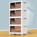 Cajas de Almacenamiento YFXCVSL 23QT Apilables con Tapa — Plegables para Hogar, Oficina y Dormitorio | ⚠️ Solo 2 Gabinetes — No Incluye Ruedas