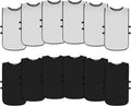 Graunton Petos de Malla para Entrenamiento Deportivo, Pack de 12 | Chalecos de Practica para Ninos, Jovenes y Adultos, Talla S (6 Blancos + 6 Negros)