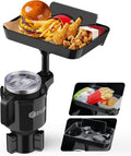Bandeja para portavasos de coche DYLEN, adaptador extensor de portavasos para coche, bandeja desmontable de 24 cm para comer en el coche, artículos esenciales para viajes por carretera, compatible con Yeti, Hydro Flask de 473-1370 ml