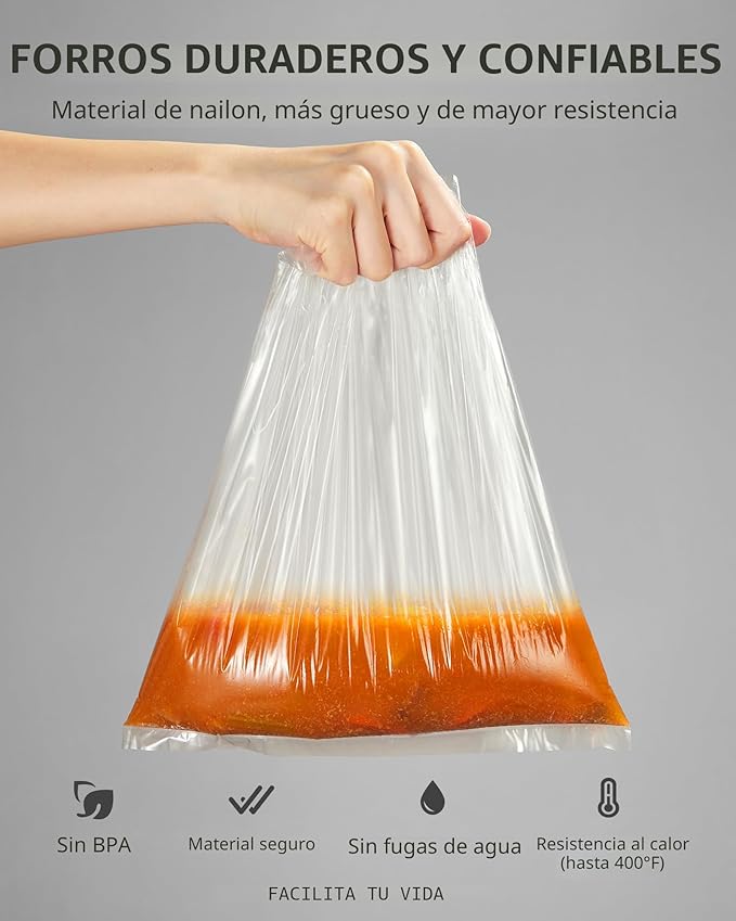Syntus Revestimientos para Olla de Cocción Lenta, 30 Unidades de Bolsas de Cocina de Gran Tamaño Desechables, Revestimientos de Olla Desechables, Bolsas de Plástico, Compatible con 3QT a 8QT