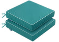 Cojines de exterior MIULEE color turquesa, paquete de 2, 19x19x3 pulgadas, impermeables.