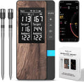 Termómetro de Carne Inalámbrico PRAVETTE – Multi-Sonda Digital Bluetooth con Sondas Ultra-Delgadas para BBQ, Horno, Parrilla y Ahumador