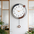QWANPET Decorative Wall Clock with Pendulum, Silent Quartz Battery Operated, Large Wall Clocks for Living Room, Kitchen, Home, Bathroom, Bedroom Wall Decor,13x20inch