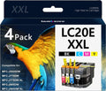 Cartuchos de Tinta LC20E XXL Compatibles con Brother, Pack de 4 Colores