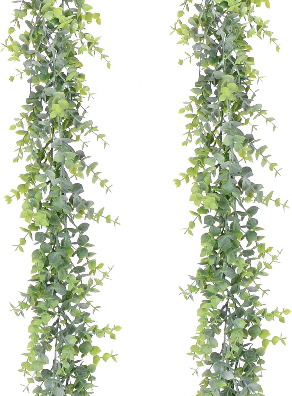 Guirnalda de eucalipto artificial Artiflr, paquete de 2 guirnaldas de eucalipto artificial para decoración de arcos y paredes de bodas, 1,8 metros (6 pies)/unidad, planta colgante artificial para decoración de mesas y fiestas.