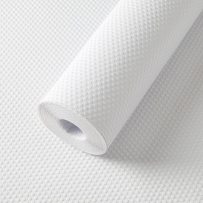 FLPMIX Revestimiento de Estantes Blanco | Impermeable, Antiadherente y Fácil de Cortar | Para Gabinetes, Cajones y Armarios