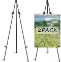 Set de 2 Caballetes Trípode de Metal Ajustables y Plegables – Para Exhibición de Carteles, Letreros de Boda, Pinturas y Pizarras, Color Negro
