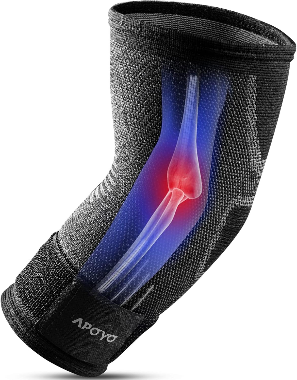 APOYO Codera de Compresion para Tendinitis y Codo de Tenista | Manga para Artritis, Ejercicio, Reduce Dolor Articular (Mediana)