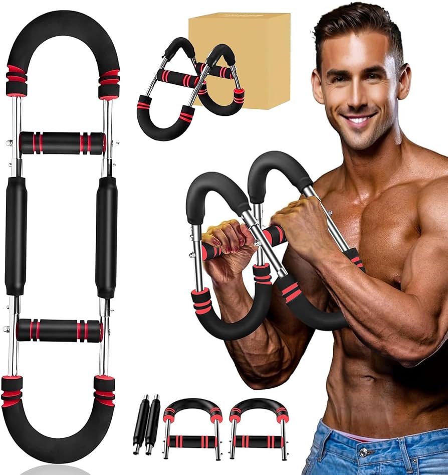 Barra Twister Entrenadora de Brazos y Pecho – Resistencia Ajustable 5 Niveles (45–110 lbs) para Hombre y Mujer