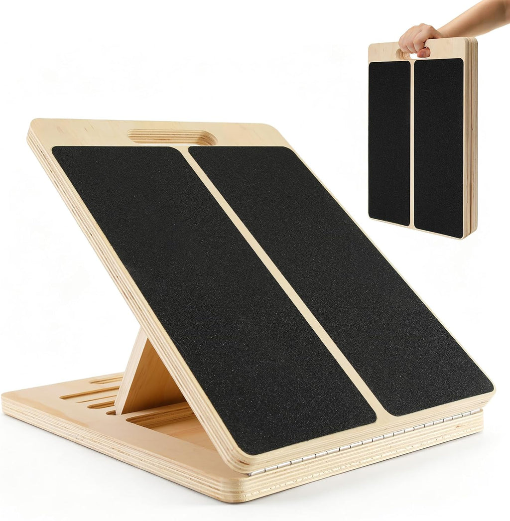 Tabla inclinada de madera para estiramiento de pantorrillas Tabla inclinada ajustable para sentadillas, estiramiento de tobillo y tendón de Aquiles, estirador de pies para fisioterapia, cuña antideslizante para rodillas sobre los dedos de los pies