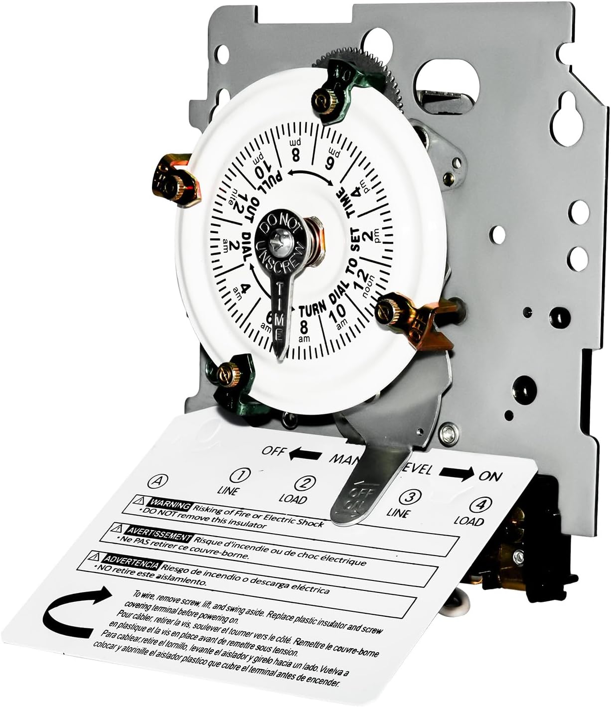 Interruptor temporizador electromecánico T104M Anulación manual de programación versátil, 1-12 ciclos por día