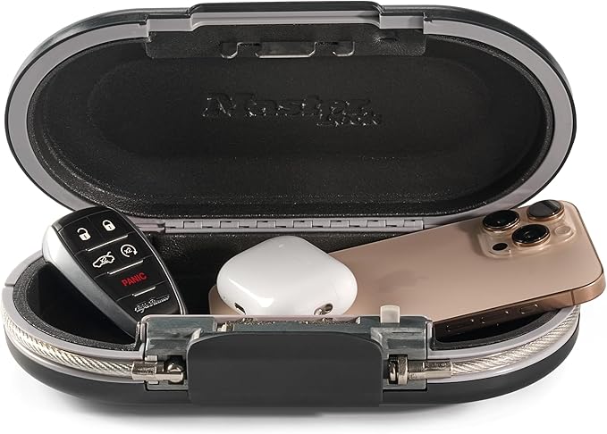 ⚠️ PRESENTA RAYADURAS (NO AFECTA SU FUNCIÓN) – Master Lock Caja de Seguridad Pequeña Portátil 5900D, Gris Plomizo