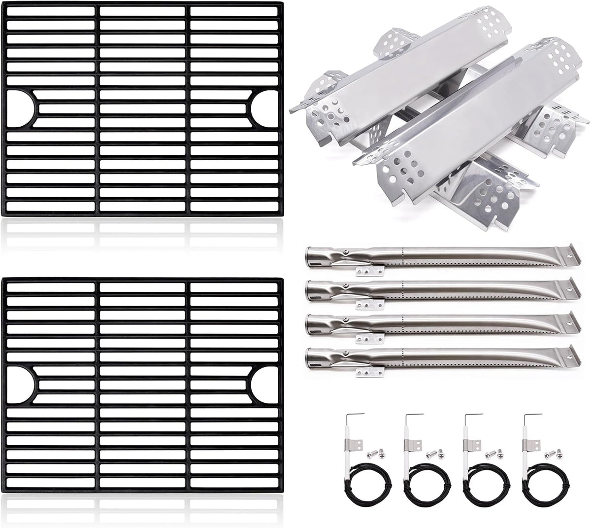 Piezas de Reemplazo para Parrilla Adviace para Nexgrill 4 Quemadores 720-0830H 720-0783E 720-0830D 5 Quemadores 720-0888N 720-0888 Rejillas Parrilla Hierro Fundido 43 cm Tubos Quemadores Placas Escudo Calor Encendedores