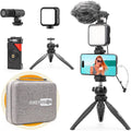 Kit de Vlogging para Smartphone USKEYVISION Vlog K2 | Micrófono, Luz y Trípode | iPhone y Android