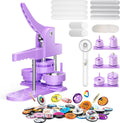 Máquina para fabricar botones de 300 piezas, varios tamaños: 1'', 1.25'' y 2.25''. Incluye recambios de botones metálicos, 3 troqueles para hacer botones y 3 cortadores circulares. Kit de prensado de pines para botones DIY.
