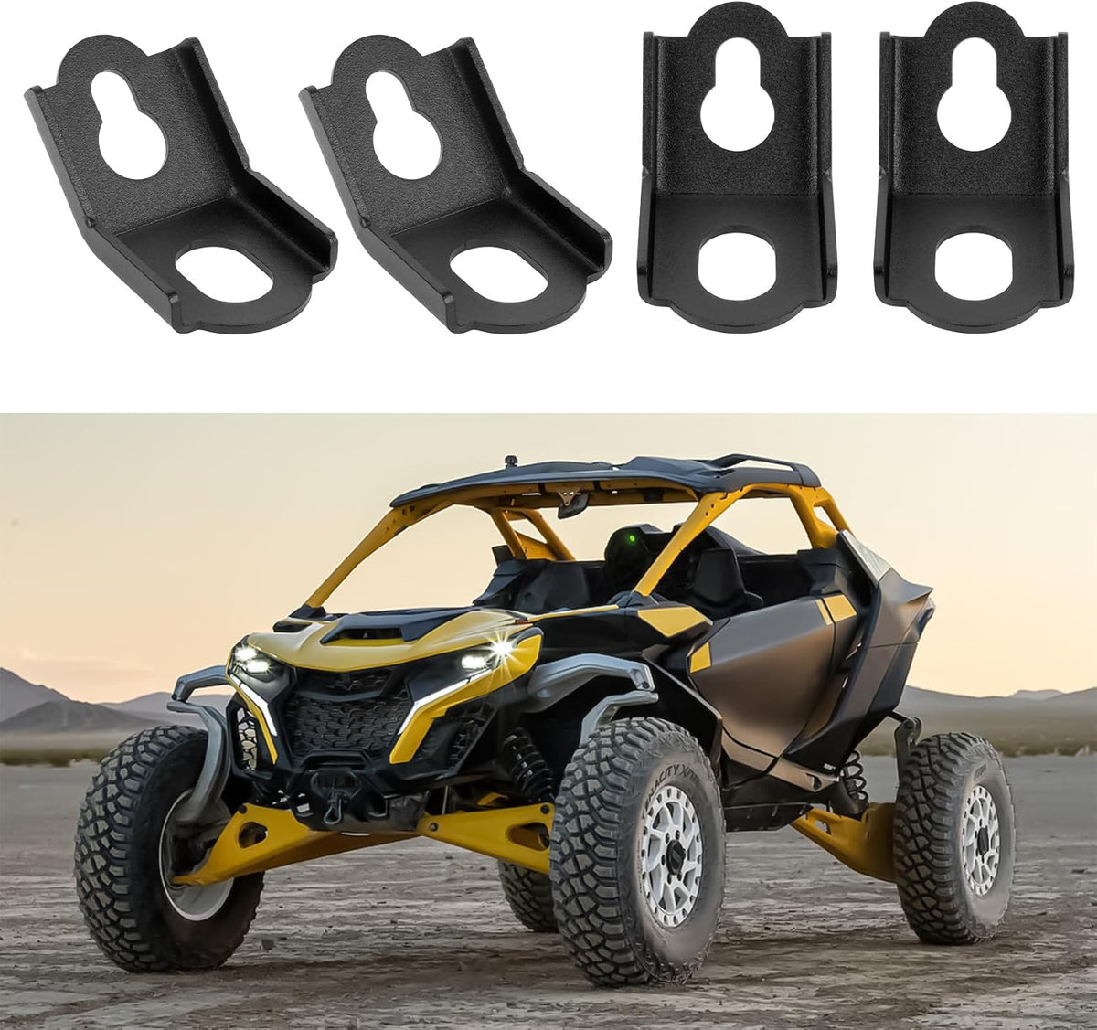 Ganchos de sujeción PSLER para Maverick X3 Max, MAX RS RR DS Turbo 2017 2018 2019 2020 2021 2022 2023 2024 (4 piezas), Negro