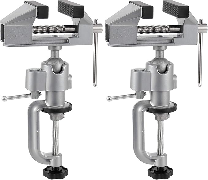 Pack x2 Tornillo de Banco de Aluminio 3" con Rotación 360° – Universal para Soldadura, Carpintería y Joyería
