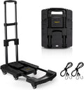 Carrito de Mano Plegable Voipvvii 500 lbs, 6 Ruedas, Carro Portatil de Carga Pesada con 2 Cuerdas Elasticas - Ideal para Mudanzas, Viajes y Transporte