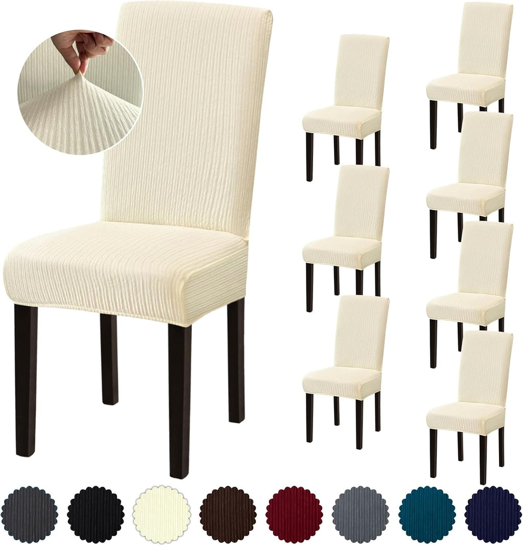 Fundas para Sillas Fafua — Set de 8, Stretch Lavables para Comedor, Cocina, Hotel y Banquete