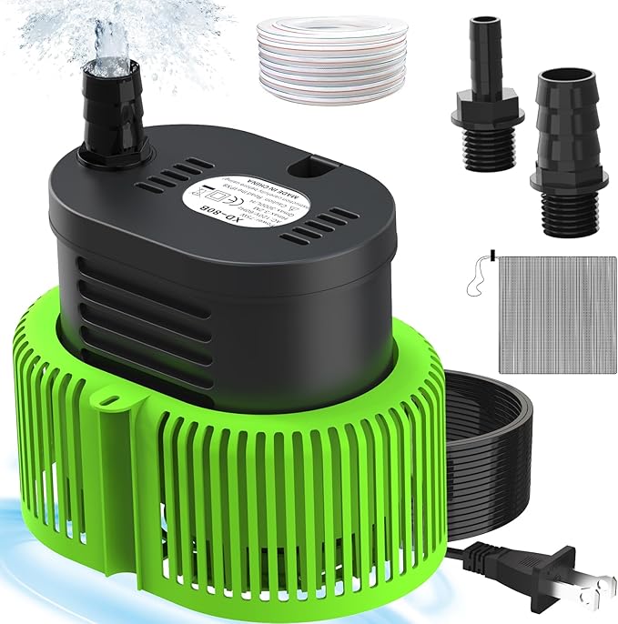 Bomba Sumergible para Cubierta de Piscina 850 GPH — Con Manguera de Drenaje y Cable de 25 Pies