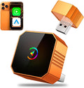 2026 Aimoon Mini Wireless CarPlay Adapter Upgrade Wired to Wireless for CarPlay & Android Auto Plug and Play Fast Auto-Reconnect Stable Control Zero Delay Car Play for iPhone iOS 10+ Android 11+