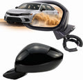 Espejo retrovisor izquierdo del lado del conductor Lqito, compatible con HONDA CIVIC Sedán/Hatchback 2022-2026, con cristal eléctrico, calefacción, detección de punto ciego y plegado manual. Color: Negro Perla Cristal (7 pines)