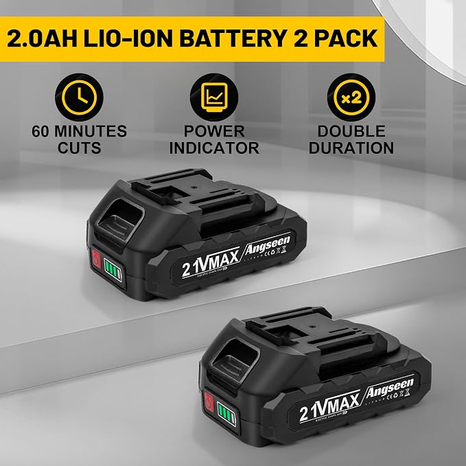 Mini motosierra inalámbrica sin escobillas de 6 pulgadas, motosierra eléctrica a batería con 2 baterías de 2.0 Ah y 2 cadenas súper, pequeña motosierra eléctrica para cortar árboles, cortar madera, árboles