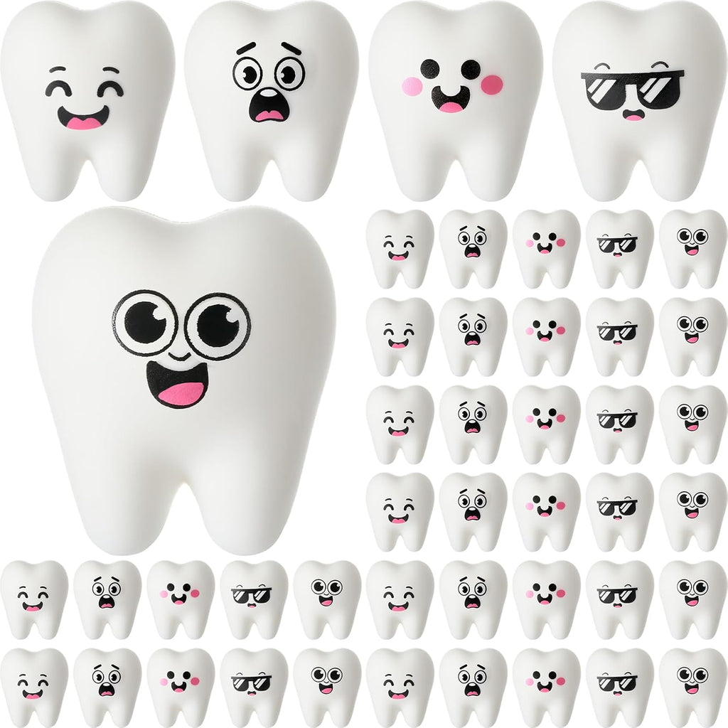 Thyle Mini figuras de dientes falsos de 0.8 pulgadas, lindo juguete dental