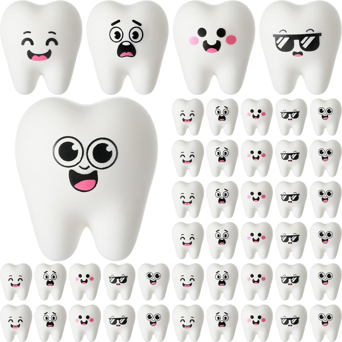 Thyle Mini figuras de dientes falsos de 0.8 pulgadas, lindo juguete dental