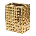 Bote Basura BASDHE Rectangular Delgado, Cerámica, Dorado, para Baño, Oficina, Cocina
