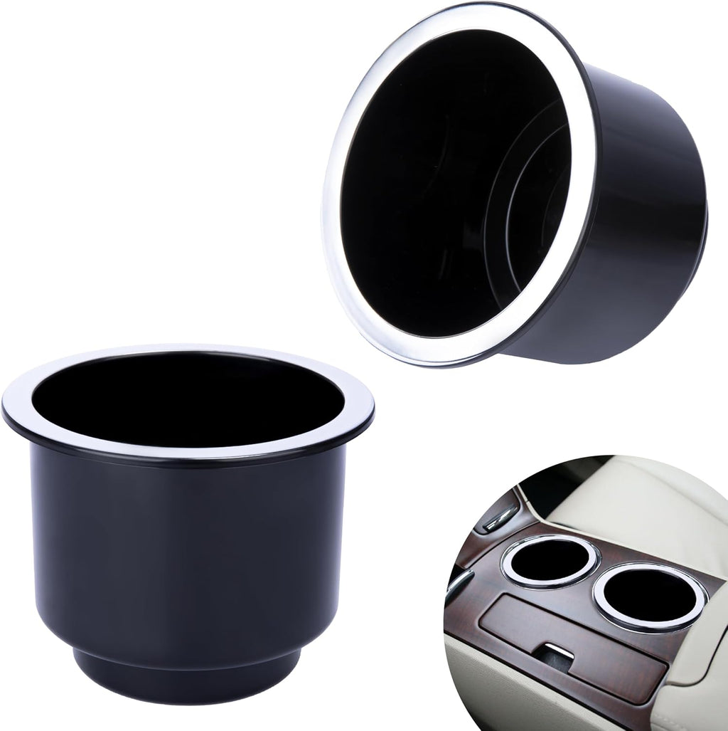 2 Insertos para Portavasos de Auto | Portavasos de Plastico Universal Drop-In | Repuesto para Sofa, Bote, RV, Carrito de Golf, Camion y Mesa de Poker, para Vasos de 2.8 a 3.7 Pulgadas