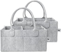 Mr. Pen- Baby Diaper Caddy Organizer, 2 Pack, Gray | Nursery Storage Bin and Car Organizer for Diapers and Baby Wipes