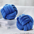 Namalu Set de 2 Cojines de Nudo Suaves, Redondos y Decorativos | Almohadas de Peluche Hechas a Mano para Dormitorio y Sofa (7.87 pulgadas, Azul Profundo)