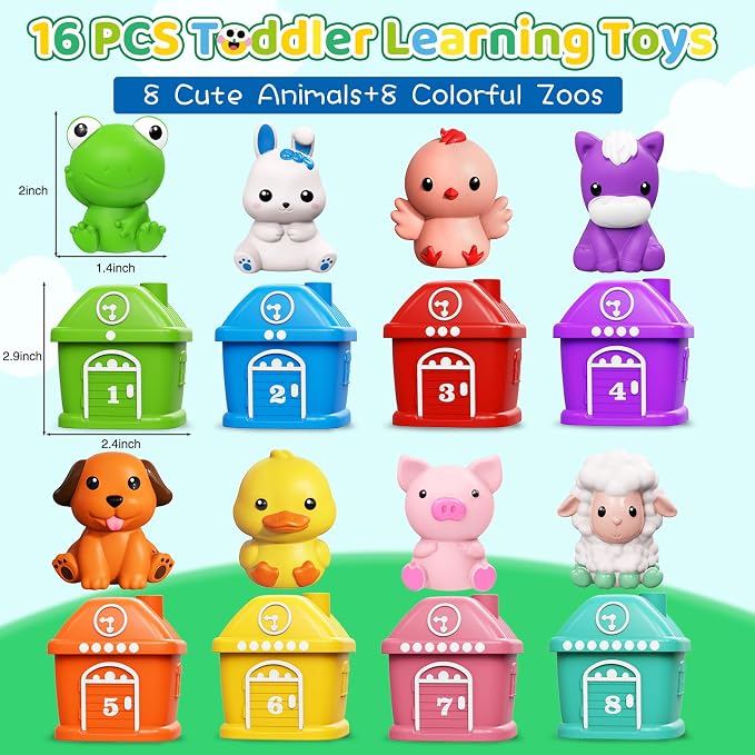 Juego de tren para niños pequeños de 2 a 4 años, juguetes para niños de 1, 2 y 3 años, juego de tren eléctrico Montessori para aprender a combinar y clasificar, juguete de aprendizaje, regalo de cumpleaños para niño y niña
