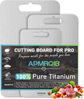 APMRQIB Titanium Cutting Boards for Kitchen,100% Pure Titanium Cutting Board Set of 3, Double Sided Non Toxic Cutting Board, Hygiene Durable Dishwash